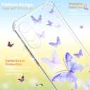 for Samsung Galaxy S25 Edge Case Flowers [Buffertech 6.65ft Military-Grade Drop Protection] [Anti Peel Off Tech] Clear TPU Bumper 5G Phone Case Cover Design (Dragonflies)