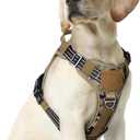 rabbitgoo Dog Harness Medium Sized No Pull, Tactical Service Pet Vest with Molle and Control Handle, Adjustable and Reflective Military Harness for Easy Walking and Training, Brown camo, M