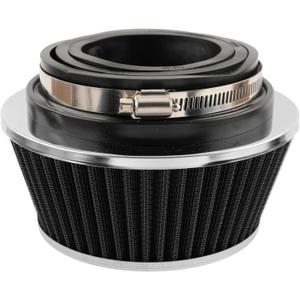 AUTOKAY Universal Clamp-On Air Filter Round Reverse Tapered Washable Filter 3 in/3.5 in/4 in Flange ID, 2.625 in (67 mm) Height, 6 in (152 mm) Base, 4.75 in Top, SPE-8161, Black