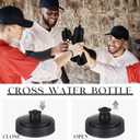 Honeydak Cross Water Bottle Christian Gifts for Women Religious Squeeze Water Cup 20 oz Sports Bottle with Pull Top Lid Birthday Thanksgiving Gifts for Mom Friends(Black)