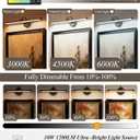 Hardwired Picture Light for Wall,32 Inch Modern Black Dimmable Frame Light with Adjustable Swing Arm,3CCT LED Art Display Light for Paintings,120 Volts Gallery Wall Light,Hallway Vanity Light,10W