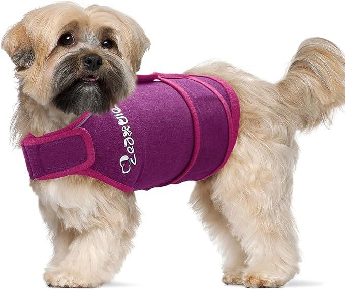 Zeaxuie Baby-Use-Grade Dog Anxiety Vest, Breathable Dog Jacket Wrap for Thunderstorm, Travel, Fireworks, Vet Visits- Calming Coat for Small, Medium & Large Dogs-M-Purple