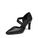 DREAM PAIRS Women's High Heels Pumps Dress Closed Pointed Toe Comfortable D'Orsay Pumps Shoes for Work Office Wedding Dancing Charmane,Size 8,Black-Pu,SDPU2350W
