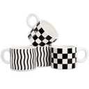 Nicunom 4 Pack Ceramic Coffee Mug, 12 Oz Modern Style Black and White Coffee Mug with Handle, Ceramic Mug Set for Latte, Tea, Cappuccino, Milk, Hot chocolate