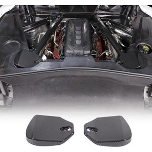 Daeiclru Rear Strut Tower Covers Compatible with Chevrolet Corvette C8 2020-2023, ABS Shock Absorbing Tower Cover, Engine Bay Shock Protection Panel Cover Trim (Carbon Fiber Pattern)