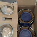 Anchor Hocking 12 Piece Glass Storage Containers with Lids (6 Glass Food Storage Containers & 6 Navy Blue SnugFit Lids)