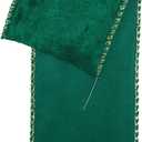 Forest Green Velvet Wired Edge Ribbon, 2.5 Inch x 10 Yards Crushed Velvet Christmas Ribbon for Christmas Tree Decoration Gift Wrapping Garland Wreaths Bows Making