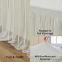 Ivory Tulle Tablecloth for 6 Ft Rectangle Tables 4-Pack, Ideal for Weddings