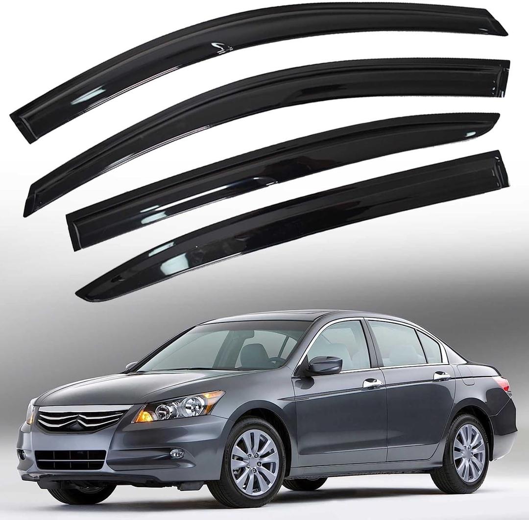 4PCS Side Window Visors Rain Guard Shade Deflectors Acrylic Replacement for 2008-2012 Accord