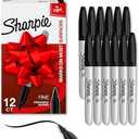 Sharpie Permanent Markers Set Quick Drying And Fade Resistant Fine Point Marker For Wood Plastic Paper Metal And More Drawing Coloring And Poster Marker Black 12 Count