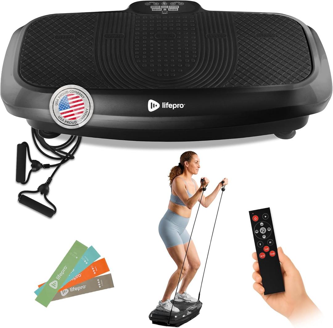 Lifepro Vibration Plate Exercise Machine with Magnetic Acupoints - Full Body Vibration Platform for Beginners and Recovery - Ideal Lymphatic Drainage Massager for Muscle Toning and Overall Fitness (3D Black)