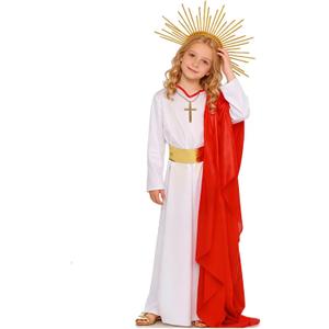 Simple polymer 6 Pcs Jesus Costume for Kid Biblical Christ Robe Set Shepherd and Greek God Costume for Easter Halloween Standard Size