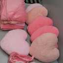 18 Pcs Kids Sleepover Party Supplies Set for Girls Fleece Soft Blankets Fluffy Heart Throw Pillow Plush Sleep Eye Mask for Spa Camping Birthday Favors(Pink,Jade,Dark Pink) (12  11inch)