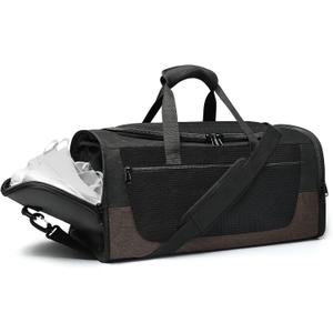 Gym Duffle Bag for Men and Women, Small Travel Duffle Bag Fitness Workout Bag with Wet Pocket and Shoes Compartment 40L Lightweight, Water Resistant Large Weekender Overnight Bags, Christmas Gift (95 Black)