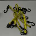 6 Pcs 24 Inch Flat Adjustable Bungee Cords with Hooks, 3X Faster to Adjust The Length, Lucky Straps Black/Yellow Heavy Duty Bungee Straps for Cargo, Bike, Cart, Tent, Truck, Camping, Outdoor