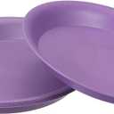 PATIKIL 10 Inch Plant Saucer Tray, 5 Pack Plastic Drip Tray Round Collects Excess Water Flower Pot Drainage Trays for Heavy Indoor Outdoor Pan, Purple