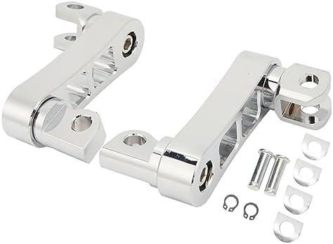 Generic Motorcycle Foot Pegs Bracket, Adjustable Highway Foot Pegs Extension Brackets, Passenger Highway FootPegs Male Mount Foot Peg Clamp Support Extensions Bracket (Plated), Genericuz9xn2bwm4-12