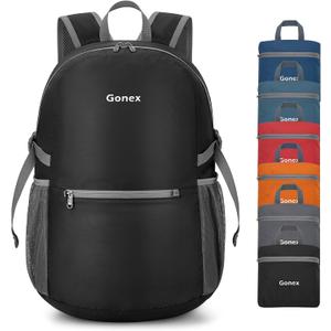Gonex 30L Ultra Lightweight Packable Backpack, Handy Foldable Daypack for Camping Outdoor Travel Cycling Backpacking (Black)