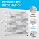 Art3d 10-Sheet Peel and Stick Backsplash Tile for Kitchen - 1212 Stick on Wall Tile for Kitchen Bathroom Countertop Living Room, Beige & White
