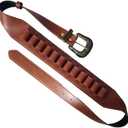 Hunting Pouch Shotgun Shell Bandolier Belt 12 Ga Shotgun Shell Holder Belt (Light Brown)