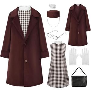 ReliBeauty American Female Historical Figure Costumes for Girls with Accessories School Wax Museum Event Dress, Size: 12/150