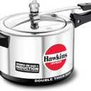 Hawkins Aluminium 5 Litre Hevibase Pressure Cooker, Induction Inner Lid Cooker, Silver (Ih50) (5.3 Quarts)