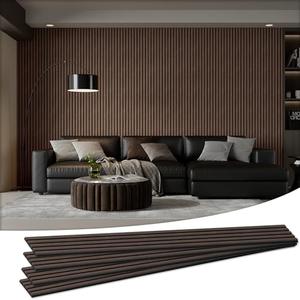 4 Pack 105.9" x 12.6" x 0.8" Acoustic Wall Panels Sound Absorbing, Wood Slat Wall Panels for Wall Decor, Soundproof Wood Wall Panels, Natural Walnut