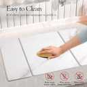 Quick Dry Collapsible Dish Drying Mat, Eco-Friendly Absorbent Diatomaceous Earth Mats for Dishes Bottles Cups 20"16"Large Stone Dish Drying Mats for Kitchen Counter (White , 20"L16"W)