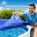 4x4 Pool Pillow for Above Ground Pools  0.4mm Thick PVC Cold-Resistant Pool Cover Air Pillow with 50 Ft Rope, Winterizing Ice Equalizer Inflated Closing Winter Kit for Supporting Pool Cover