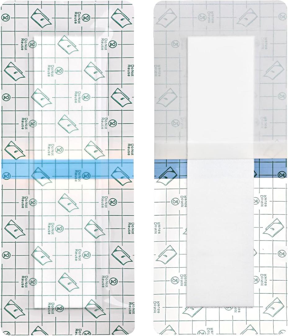 Waterproof Incision Bandages for Large Wounds Knee Hip Replacement Adheisve Island Dressing Bandaid Tape Post Surgical Shower Protector, No Glue On Center 4 x 10 Inch (Pack of 14)