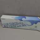 Wireless Keyboard and Mouse Combo, Colorful Ergonomic Full Size Retro Low-Noise Keyboard with Cute keycaps, Compatible with Windows, PC, Perfer for Home and Office Keyboards (Blue)