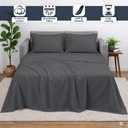 Cottington Lane Sleeper Sofa Sheets Queen Size, 4 Piece Premium Quality 100% Egyptian Cotton Sofa Bed Sheet Set for Pull Out Couch, Loveseat & Sectional, 6 Inch Deep Pocket, Dark Grey