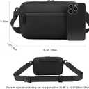 Crossbody bag, Small Sling Bag Fanny Packs for Men Women,Cross Body Fashion Waist Packs,Phone Chest Shoulder Pack Black Belt Bag with Adjustable Strap (Black)