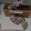 Fake Flowers Hydrangea Silk Flowers with Stems, Fake Grayish Hydrangea Artificial Flowers Winter Flowers Artificial for Decoration Vase Decor 24"Grayish Purple  8PCS Wthout Vase