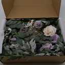 Ling's Moment 9FT Flower Garland for Backdrop Decorations - Wedding Arch Flowers, Eucalyptus & Rose, Artificial Floral Garland for Mantel - Sweetheart Table Decor for Ceremony Reception, Lilac & Gold (Prpl-lilac & Cream)