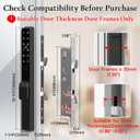 eLinkSmart Sliding Glass Patio Door Smart Lock, Ultra-Slim Mortise Lock Keyless Entry with Fingerprint, Keypad, RFID & Biometric, Tuya App Control Waterproof for Home, Apartment (Black)