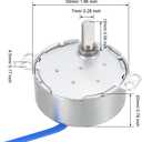 uxcell Synchronous Motor AC 100-127V 0.9-1.1RPM 50-60Hz CCW/CW 4W D Shaft