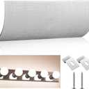 Geelin Moderne Vanity Light Cover Conversion Kit 26" W White Textured Fabric Bathroom Light Cover Shade DIY Lampshade (No Wiring) Stylish for Home Apartments Condo Residences