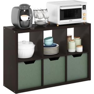 Furinno Cubicle Open Back Decorative Cube Storage Organizer, 6-Cube, White