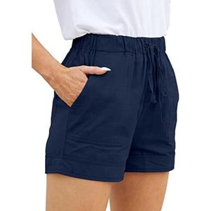 Womens Comfy Drawstring Casual Elastic Waist Pocketed Loose Fit Shorts Size M