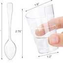 Fasmov 100 Pack 2 Oz Mini Dessert Cups with 100 Spoons, Clear Plastic Parfait Appetizer Cup for Tasting Party Desserts Appetizers