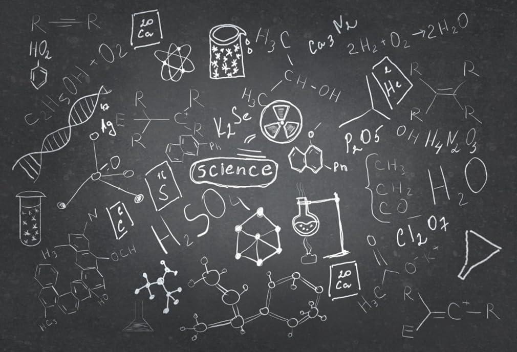 AOFOTO 10x8ft Science Lab Backdrop Chemistry Classroom Back to School Photography Background Class Drawing Chalkboard Blackboard Banner for Medical Laboratory Birthday Party Video Studio Props Vinyl