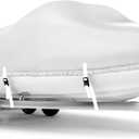 Boat Cover 22-24 ft, Waterproof 1200D Heavy Duty Boat Cover, PU Marine Grade Polyester Boat Covers 22-24 ft, Fits Bass, V-Hull, Tri-Hull, Runabout, Jon, Fishing, Trailerable, Beam Width 115 inch