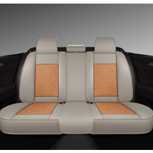 Bench Seat Cover, Premium Faux Leather Bench Seat Rear Seat Khaki and Orange