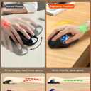Ergonomic Wireless Trackball Mouse, 3 Device Connection (Bluetooth or 2.4G USB Receiver) Bluetooth Quiet Computer Mouse, 2*AAA Battery Thumb Laptop Mice with 5 Level DPI for PC/Laptop/Mac/Windows Blue