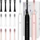 3 Pack Electric Toothbrush with 6 Modes, Rechargeable Toothbrushes with 12 Brush Head, Fast Charge 2 Min and 30s Timer Toothbrush