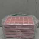 Frebeauty Acrylic Jewelry Organizer Earring Organizer Box with 5 Drawers Earring Holder Organizer with Velvet Trays Clear Jewelry Box for Women Earring Display for Rings StudsPink