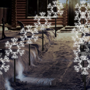 Riakrum 20 Pcs Christmas Snowflake Pathway Lights Outdoor Landscape Stake Lights LED Xmas White Snow Walkway Marker Lights with 8 Modes for Garden Lawn Yard Holiday Winter Decor(Plug in Powered)