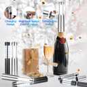2 PCS LED Strobe Baton Light Rechargeable LED Bottle Service Light Reusable Handheld Champagne Bottle LED Light for Party Nightclub Bar Concert Event Festival Outdoor Activity (Silver&Black)