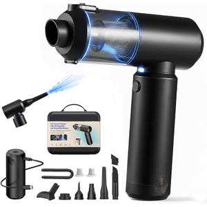 Vacuum Cleaner for Car 78000RPM Handheld Car Vacuum Cordless High Power 4-in-1 Air Blower & Pump, Removable 6000mAh Battery Works as a 35W Power Bank, Vacuum Air Duster for Home Camping Office